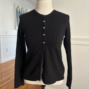 Garnet Hill Black Women's Cardigan Sweater